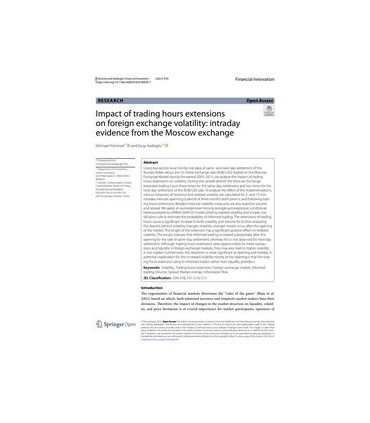 Impact of trading hours extensions on foreign exchange volatility: intraday evidence from the Moscow exchange